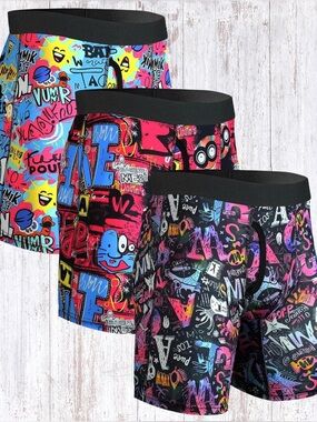 NWT CHUAKIN Mens Athletic Boxer Briefs Long Leg Underwear Med.